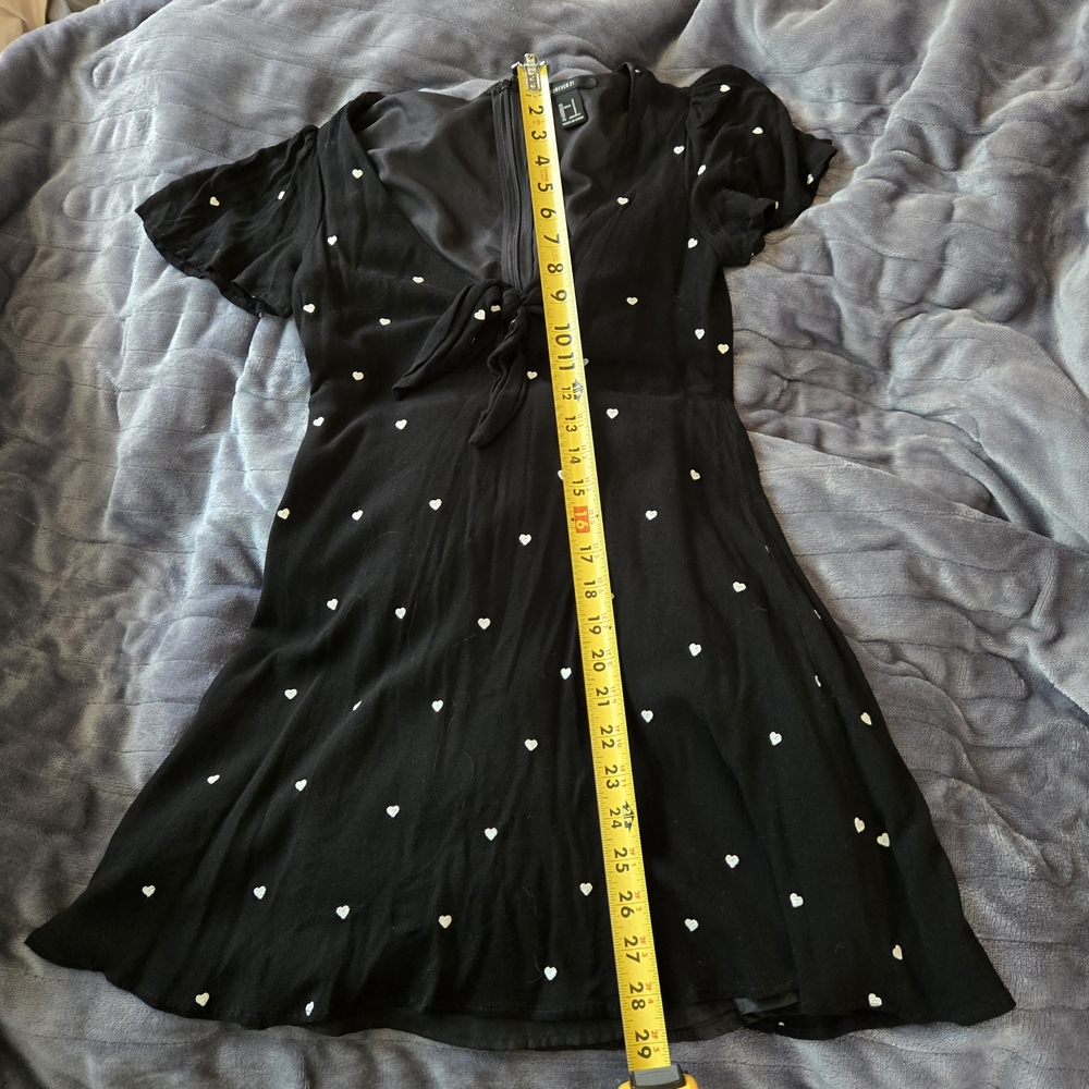 Black Heart Print Dress -Forever21